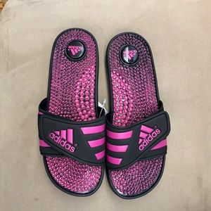 NWT Adidas Adissage Fade Slides pink/black
